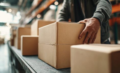 Boxes being received and processed
